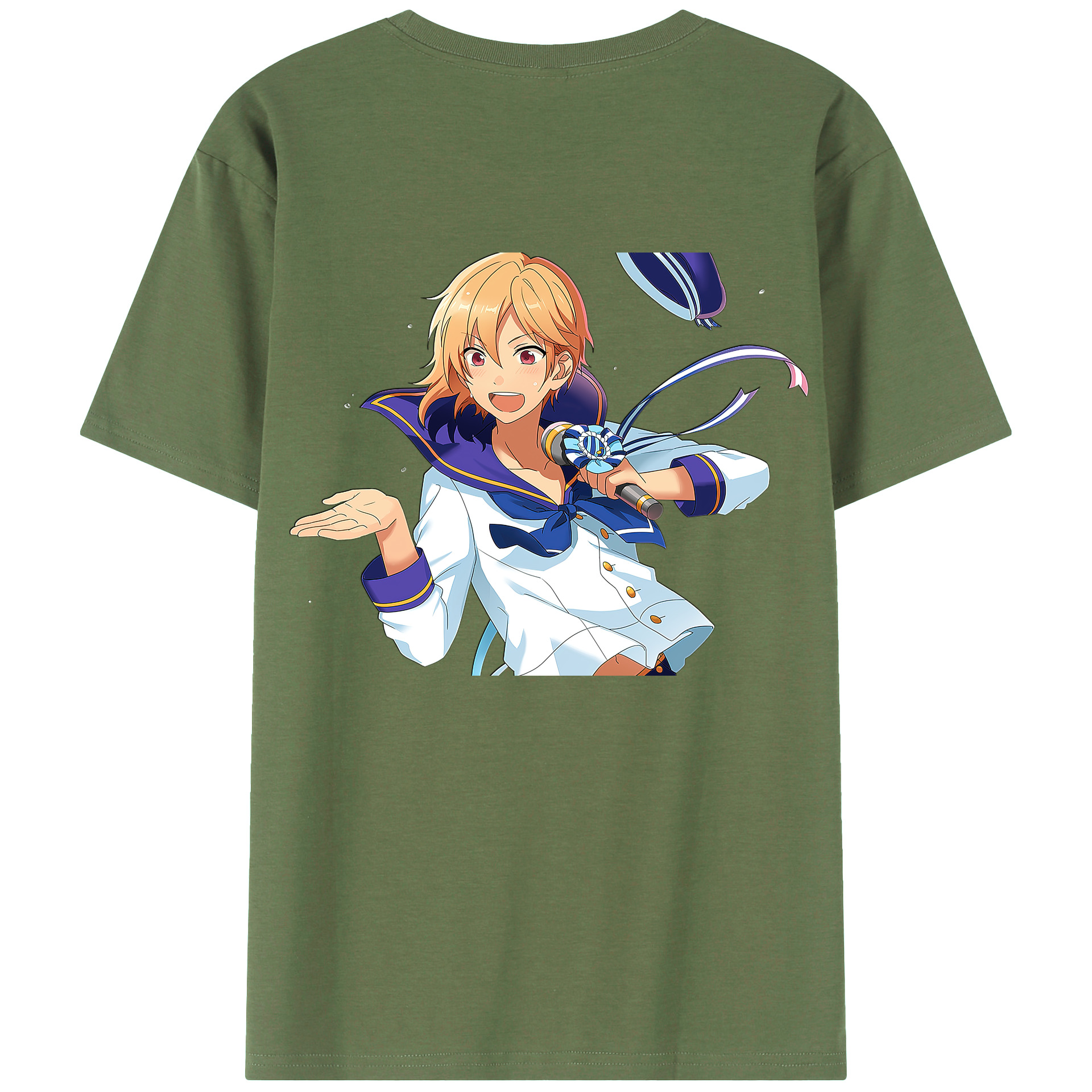（画像用） あんさんぶるスターズ! Ensemble Stars 綿100％ メンズ半袖Tシャツ（バックプリント） 通気性